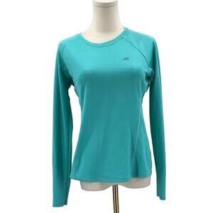 NEW BLANCE M Green Pullover Raglan Long Sleeve Round Neck Athletic Top B131